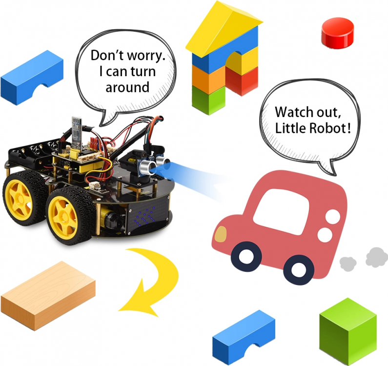 Robot Mini tank V2 Ardruinos programabil | robo1